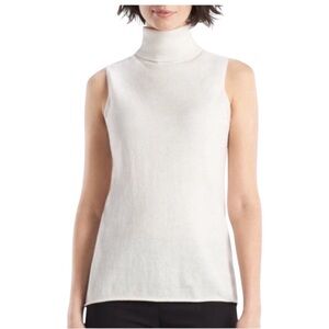 NWT Lauren Ralph Lauren Women’s‎ 100% Cashmere Sleeveless Turtleneck Ivory